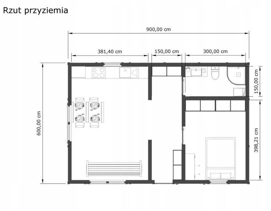 Dom Całoroczny SSZ 6x9m Mieszkalny Domki Letniskowe Dom do 70m2 Tani