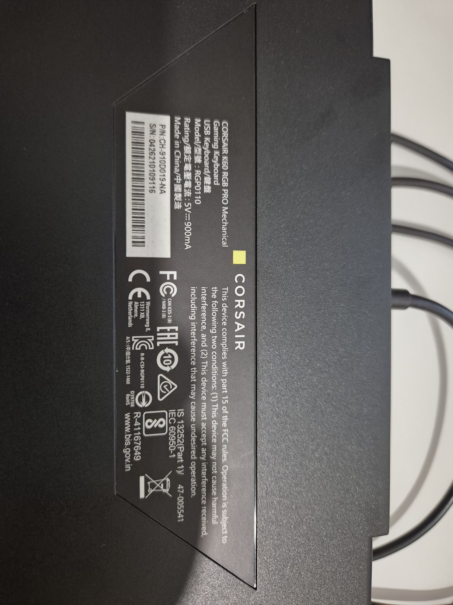 Klawiatura mechaniczna Corsair K60 RGB PRO