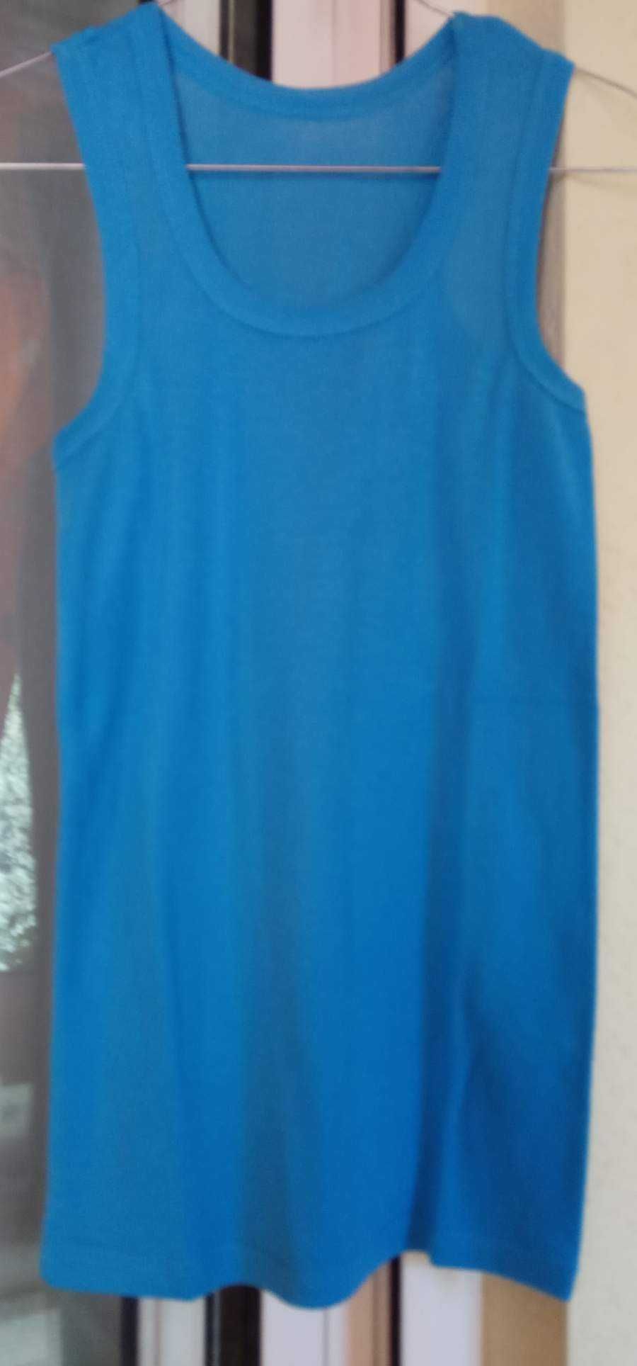 Blusa Azul Algodão - Sem Mangas - Senhora - Tamanho 36