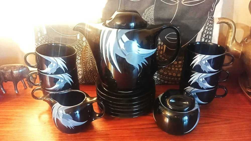 Filiżanki talerzyki cebulowy wzór porcelana Mirostowice Pruszków PRL