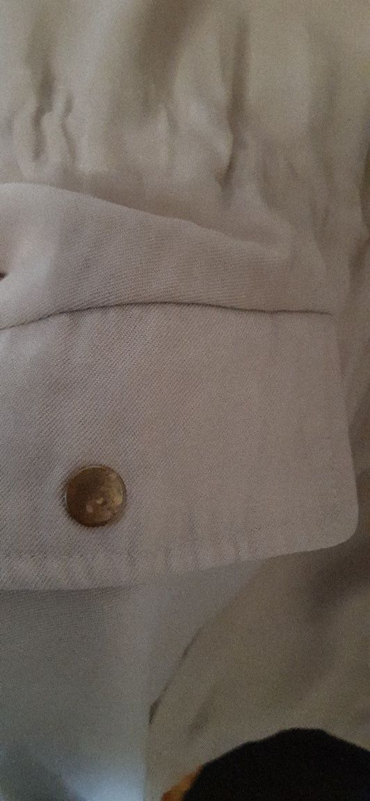 Kurtka parka cienka narzutka beżowa Zara Basic roz.M