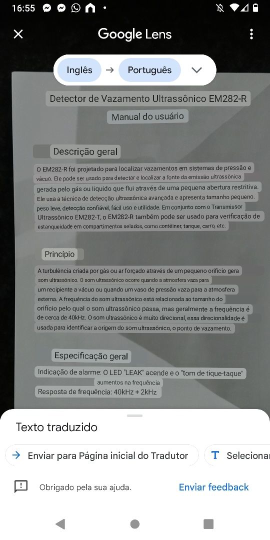 Detetor de fugas de ar ou gases