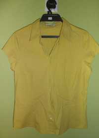 Zielona wiosenna bluzka koszulowa rozmiar L krótki rękaw