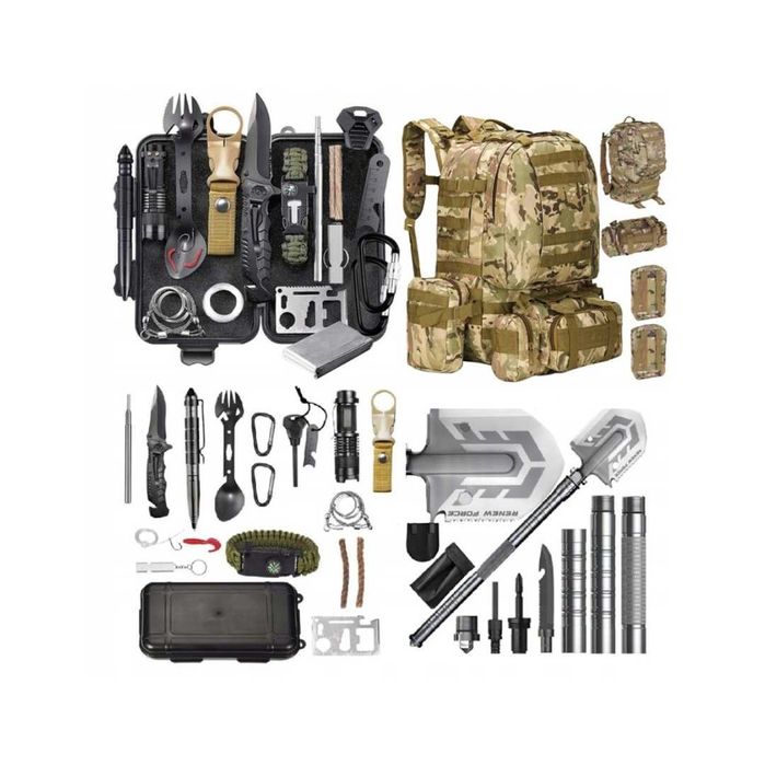 Zestaw przetrwania Zestaw survivalowy Niezbędnik turysty Plecak 55w1