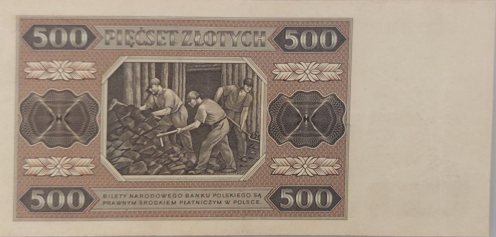 500 złotych 1948 UNC seria BN stan 1, 500 zł 1948r okazja rzadkość!