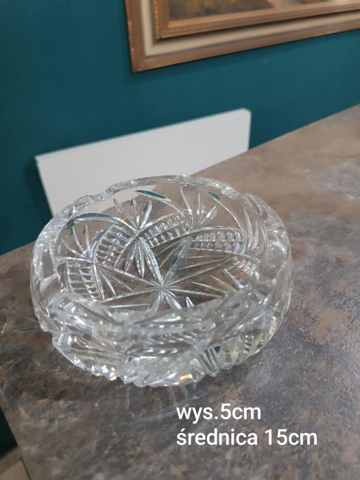 Kryształowa popielnica PRL Retro Vintage