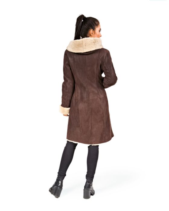 Модна дублянка-косуха,колір мокка,шоколад,6xl/56-58 стан НОВОЇ