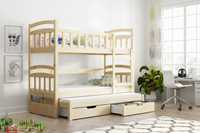 Łóżko sosnowe piętrowe dla trójki dzieci DAWID MINI 160x75