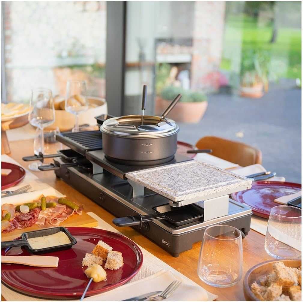 Raclette, tradycyjny grill elektryczny Livoo na 12 osób 1650 W