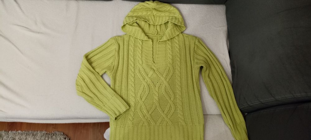 Sweter z kapturem limonka M
