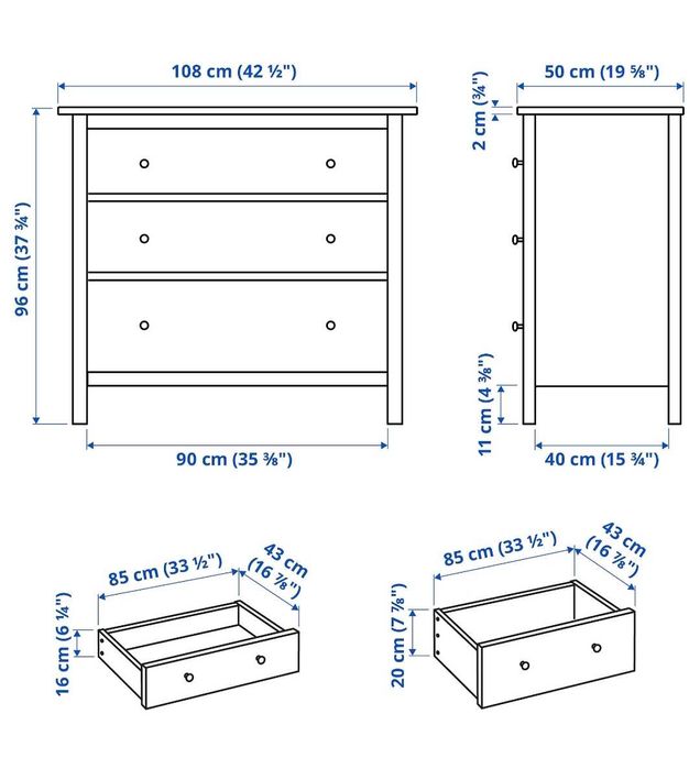 Cómoda Hemnes em bom estado