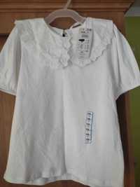 Sprzedam nową, białą bluzkę z kołnierzykiem firmy Reserved rozmiar 158