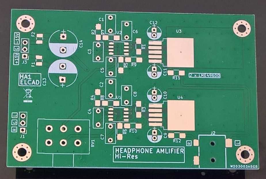 Płytka pcb - wzmacniacz słuchawkowy