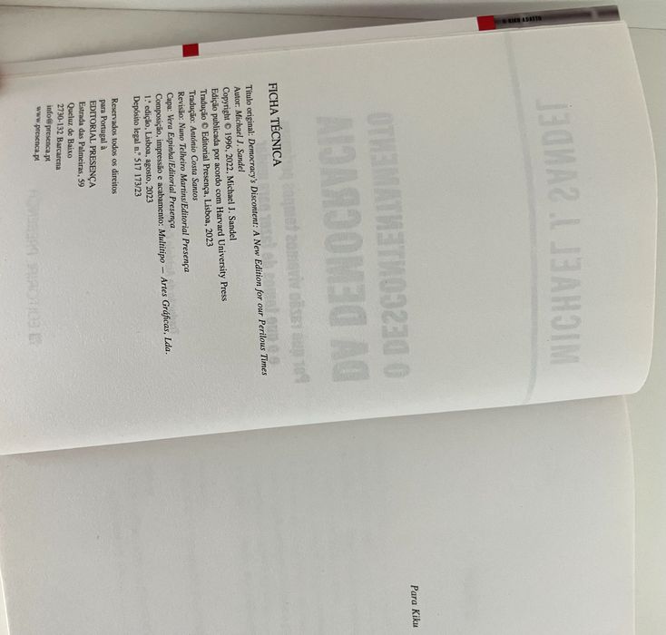O Descontentamento da Democracia de Michael J. Sandel (NOVO)