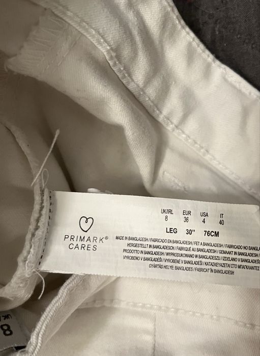 Biale spodnie denim co