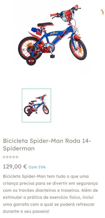 Bicicleta Huffy Spider-Man Roda 14