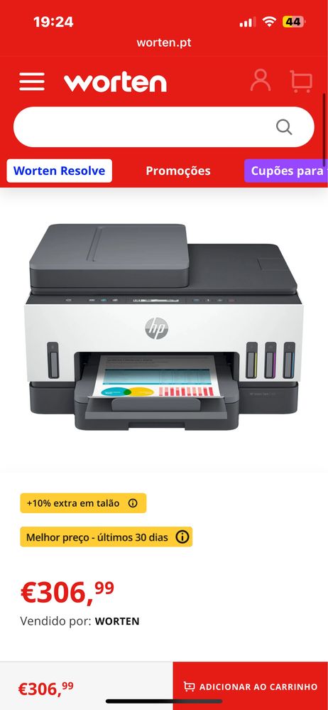Impressora hp smart tank 7306