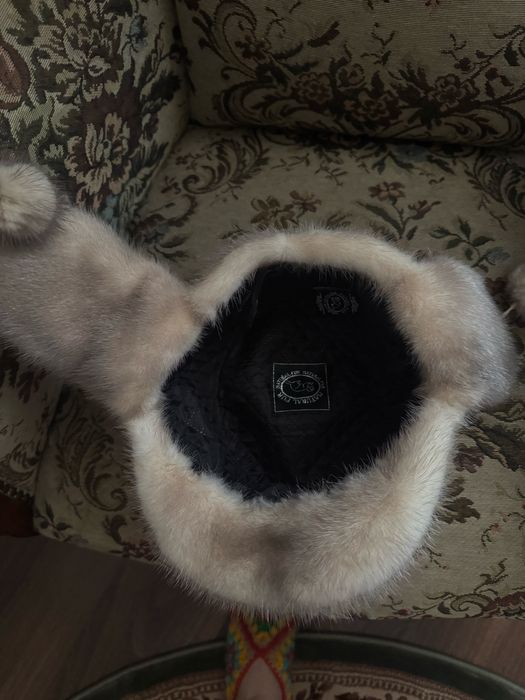 Шапка норковая бежевый цвет