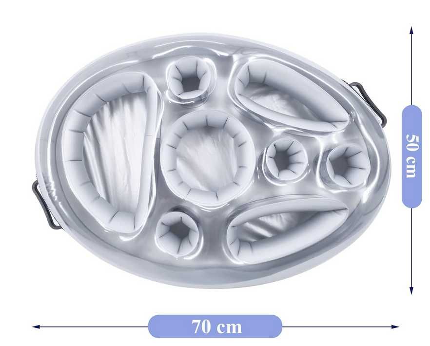 Bandeja insuflável flutuador porta-bebidas garrafas piscina 51 x 70 cm
