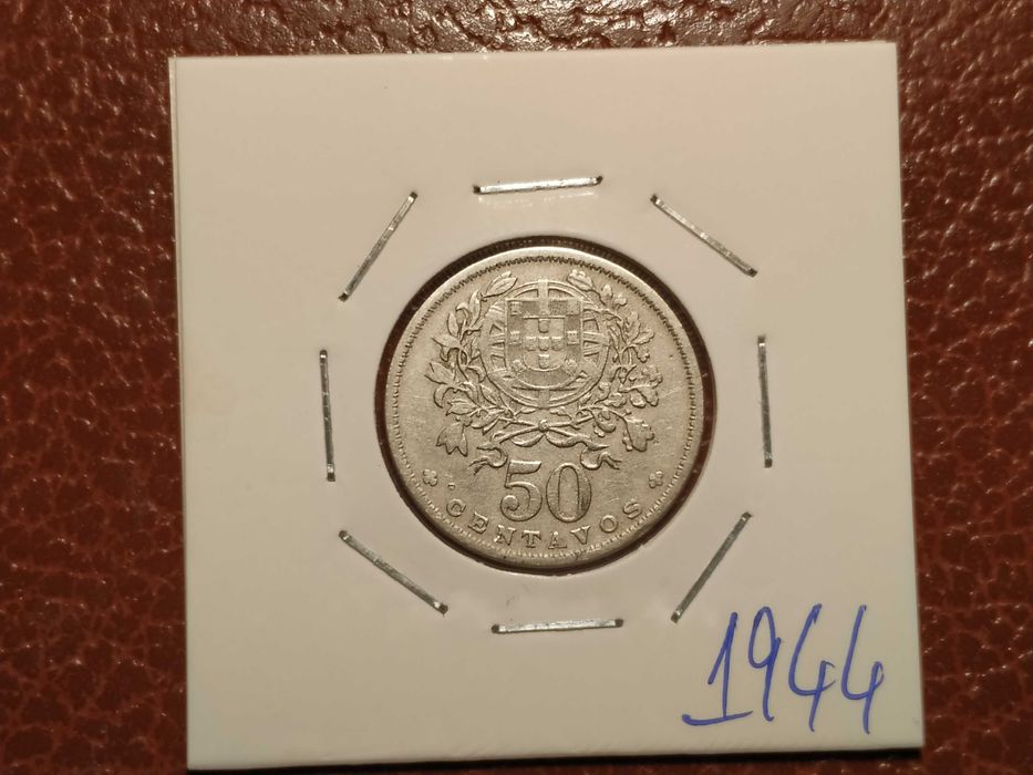 856 moeda de 50 centavos de 1944 (Alpaca) - Portugal