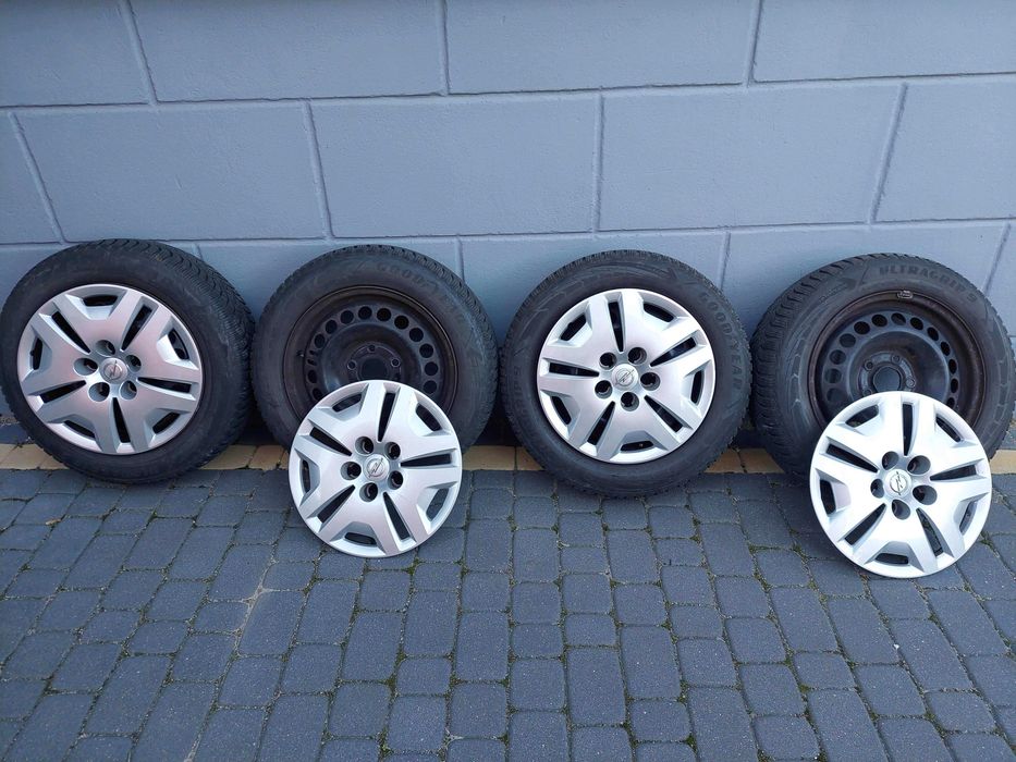 opony zimowe, felgi 16 cali, kołpaki