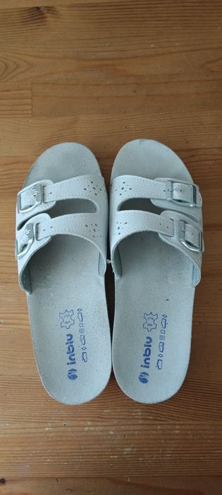 Klapki inblu białe damskie ,rozmiar 40
