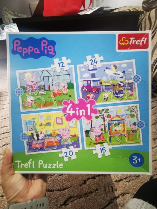 Puzzle układanka 4 w 1 kompletna trefl świnka Peppe