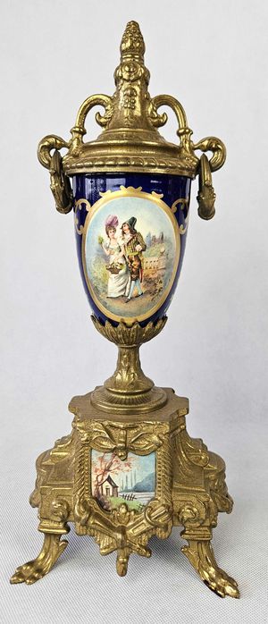 Piękny mosiężny zegar + amfory IMPERIAL - Włochy