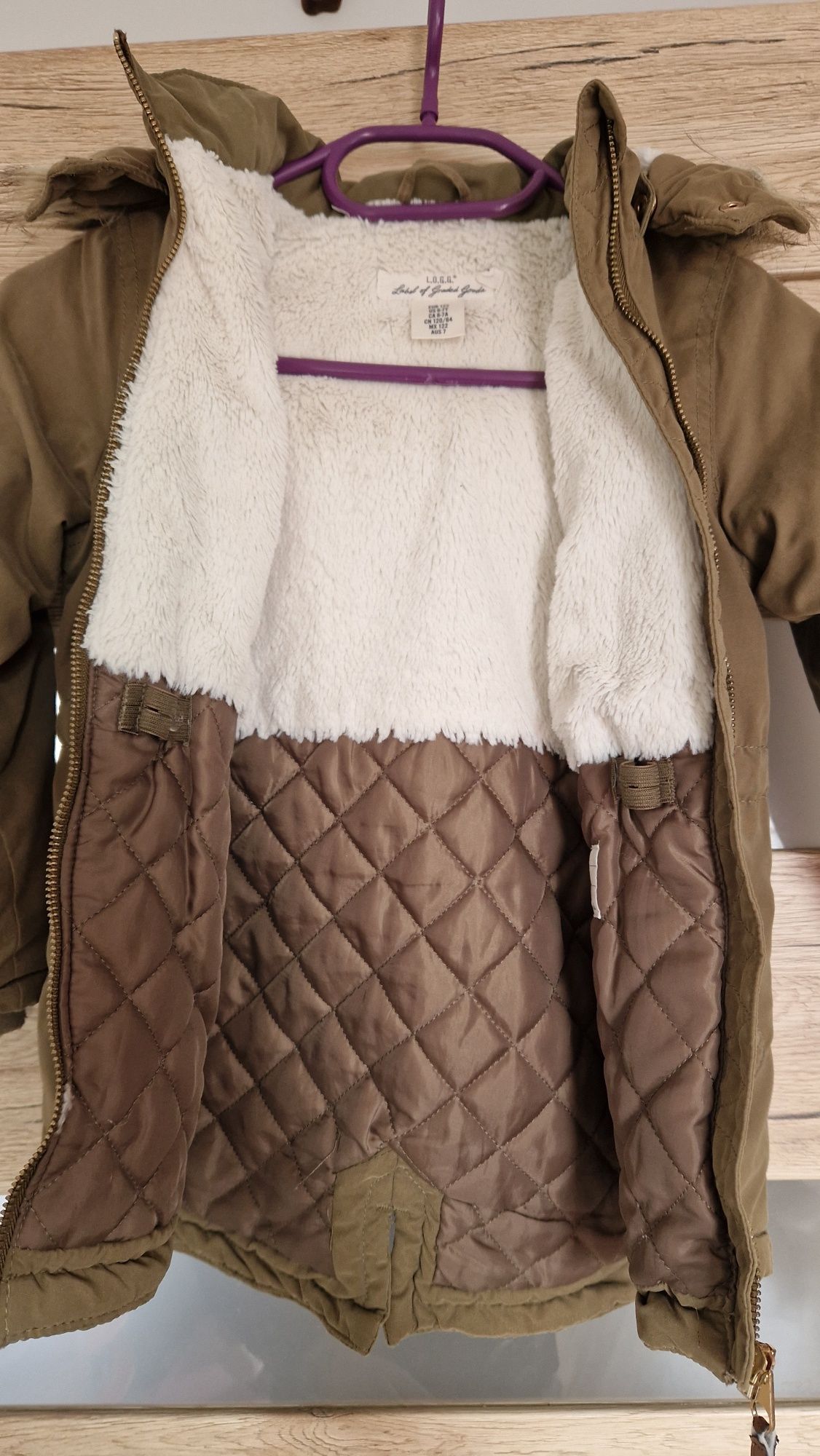 Kurtka parka h&m r.122 płaszczyk khaki