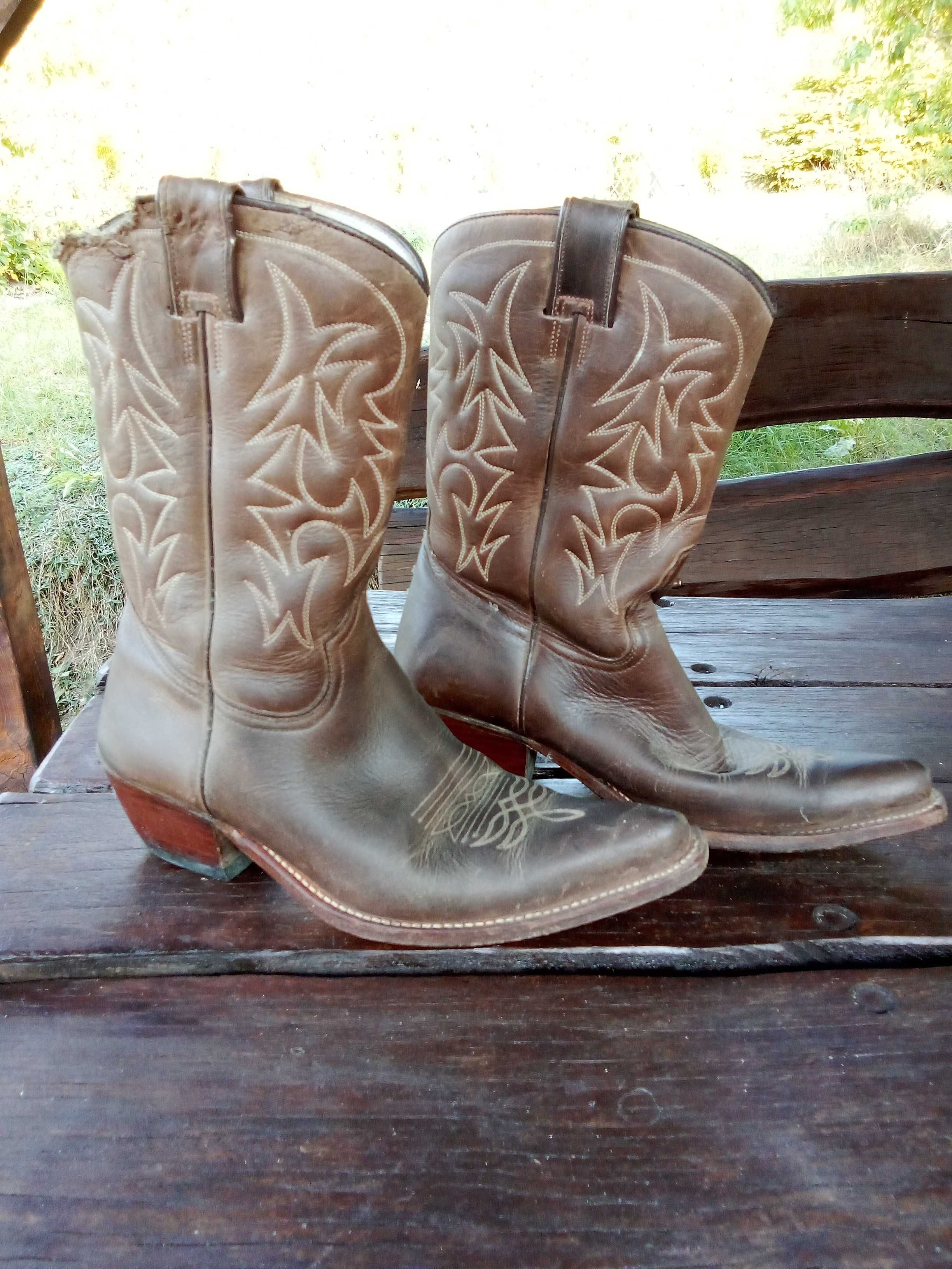 buty kowbojki damskie 38 brązowe