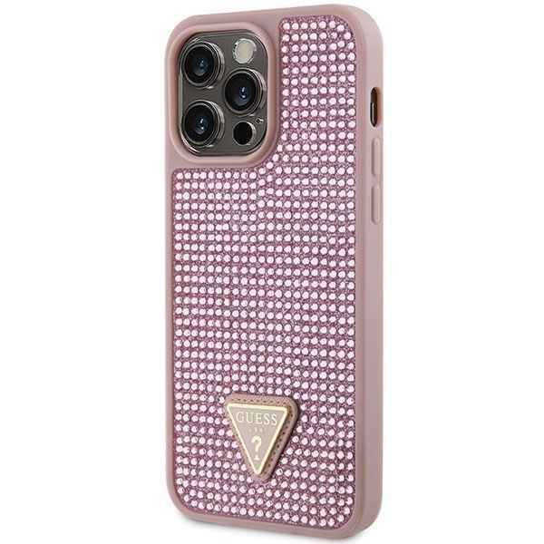 Etui Guess Rhinestone Triangle do iPhone 14 Pro Max, Różowy