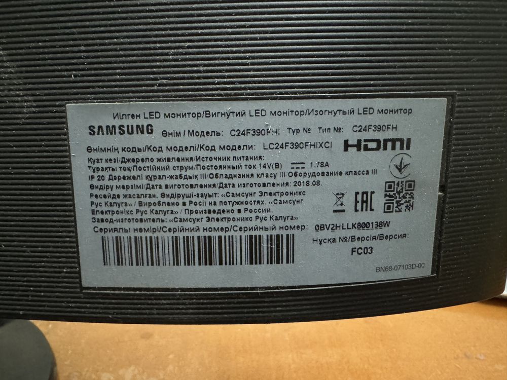 Монитор Samsung c24f390fhi на запчасти кнопка шлейф плата разборка