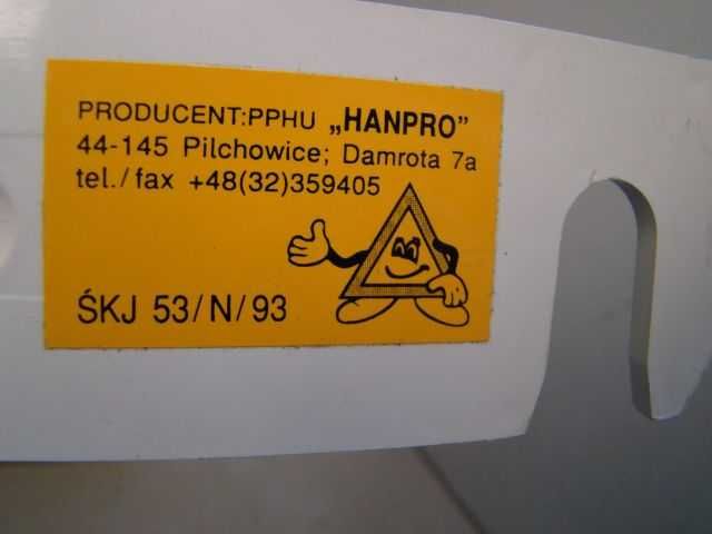 Trójkąt ostrzegawczy drogowy, do samochodu duży + rękawice 2pary