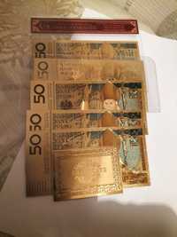 Banknoty pokryte platyna zlotowa