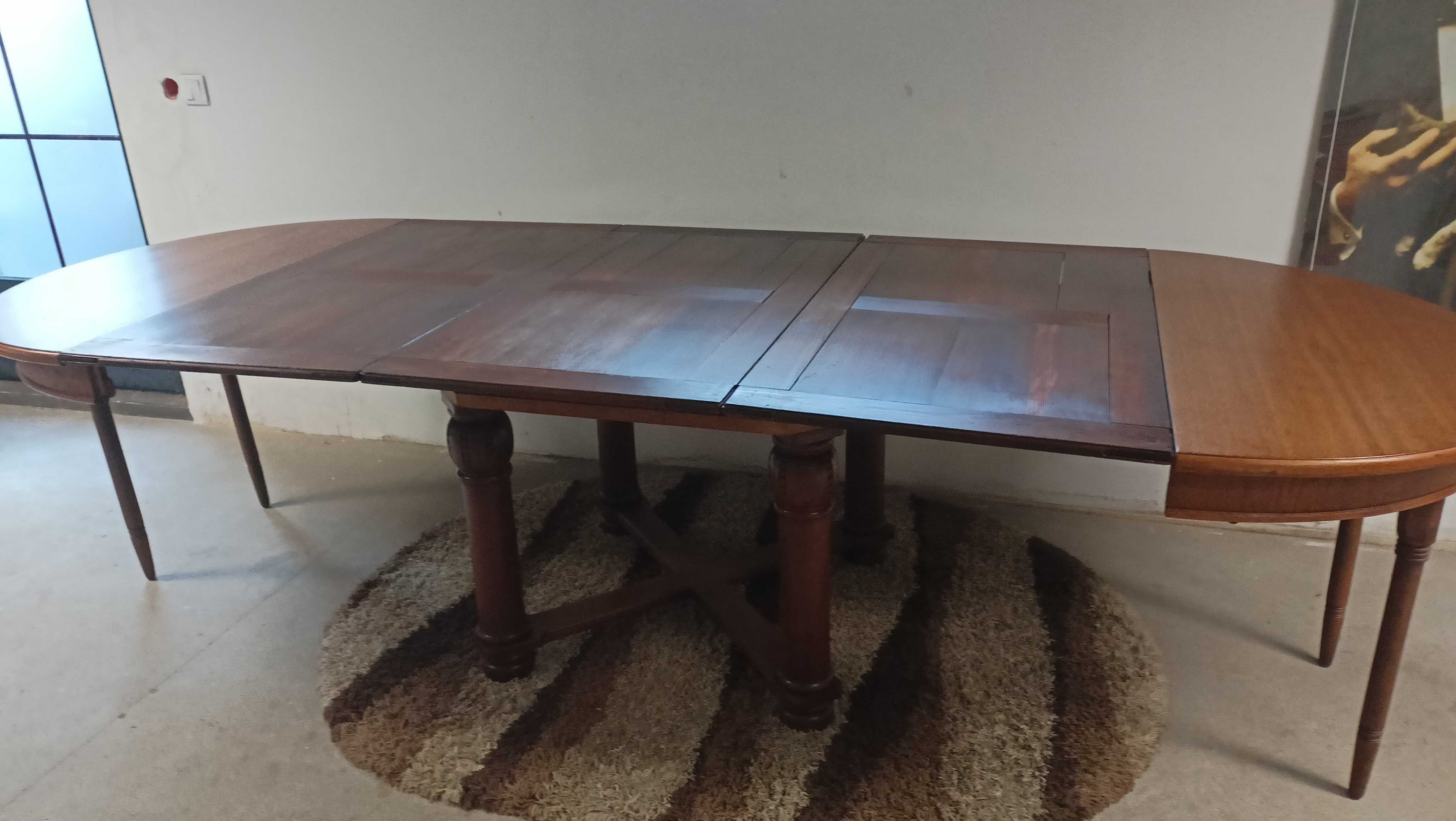 Stół dębowy rozkładany ,dłg.380cm,secesja ,antyk.