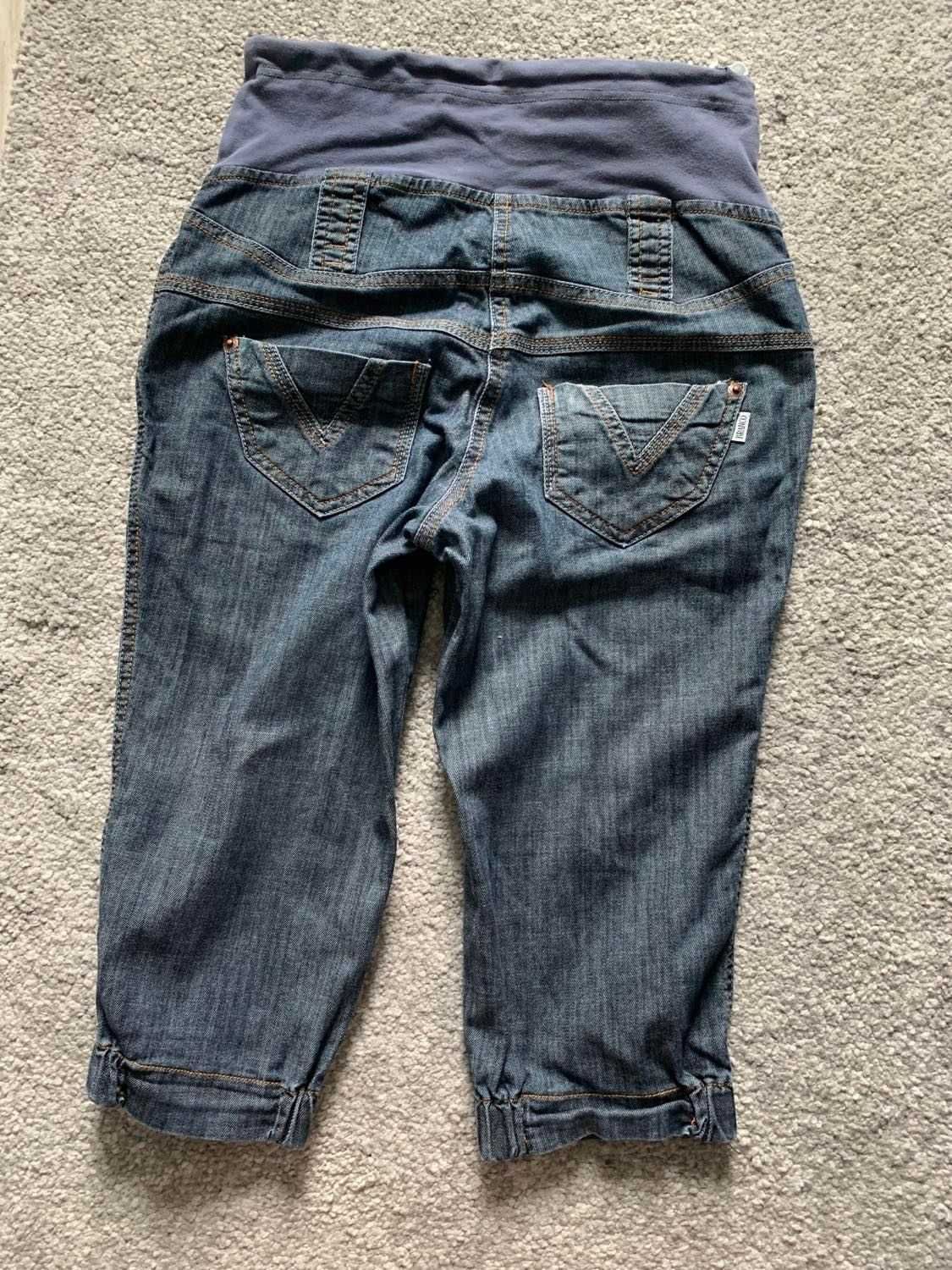 Rybaczki ciążowe 36 S elastyczne dżinsowe jeans spodenki SUPER!