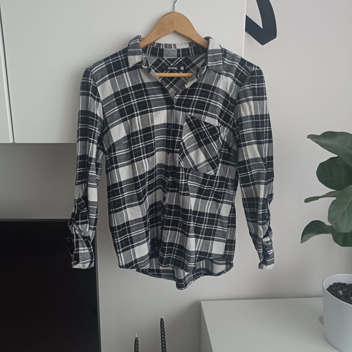 Koszula w kratę, na guziki, rozmiar S, Sinsay