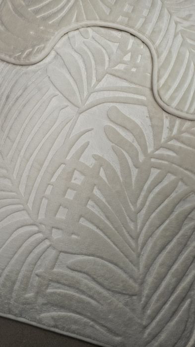 Dywaniki łazienkowe komplet 2częściowy pluszowe śmietanka szary