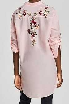 Zara Koszula Bluzka jedwab kwiaty haft haftowana L nowa piekna