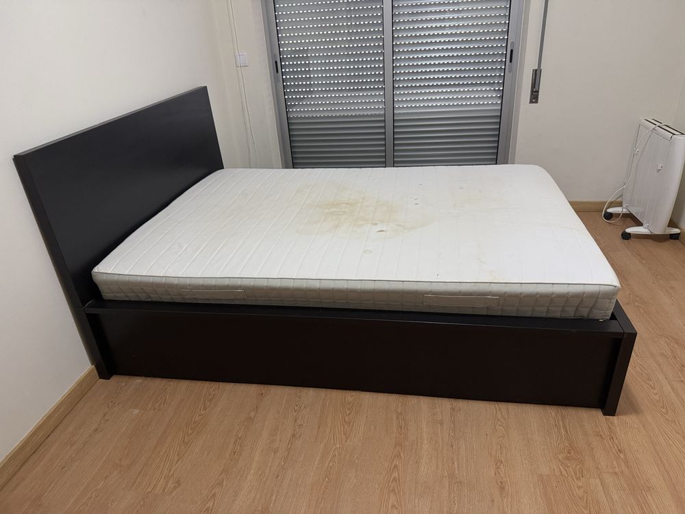 Estrutura cama c/arrumação, branco, 160x200 cm