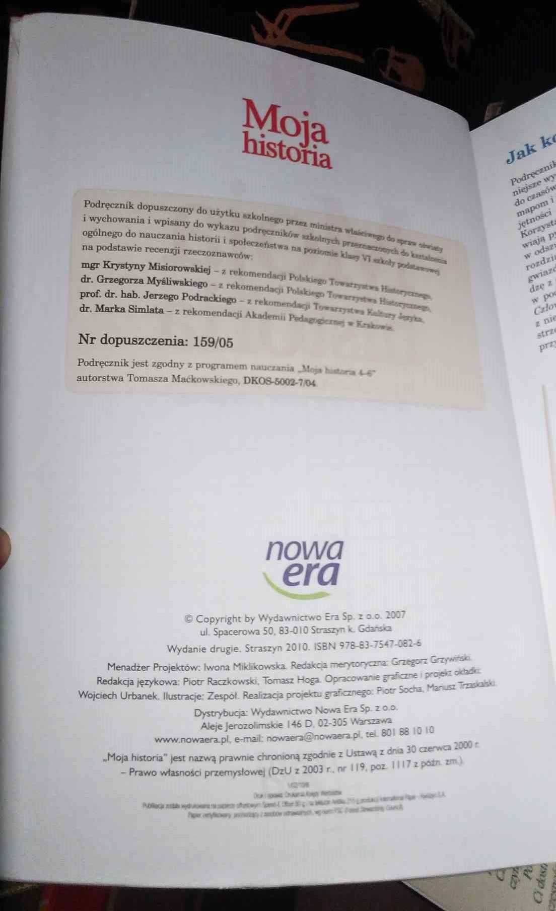 Moja historia 6 cz. 1 i 2 podręcznik dla klasy 6 szkoły podstawowej