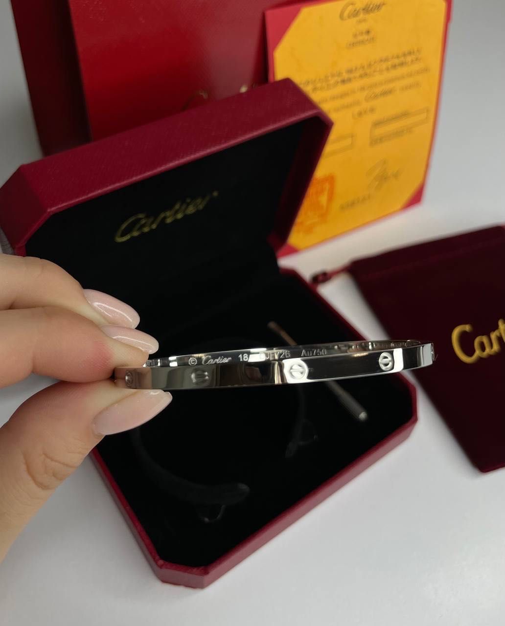 Браслет Cartier Love 4 мм з викруткою без камінчиків