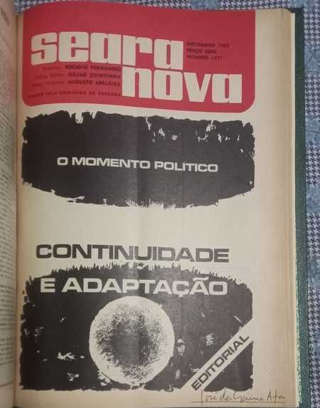 Revista Seara Nova, encadernada. Anos 1922 a 24 e 68.