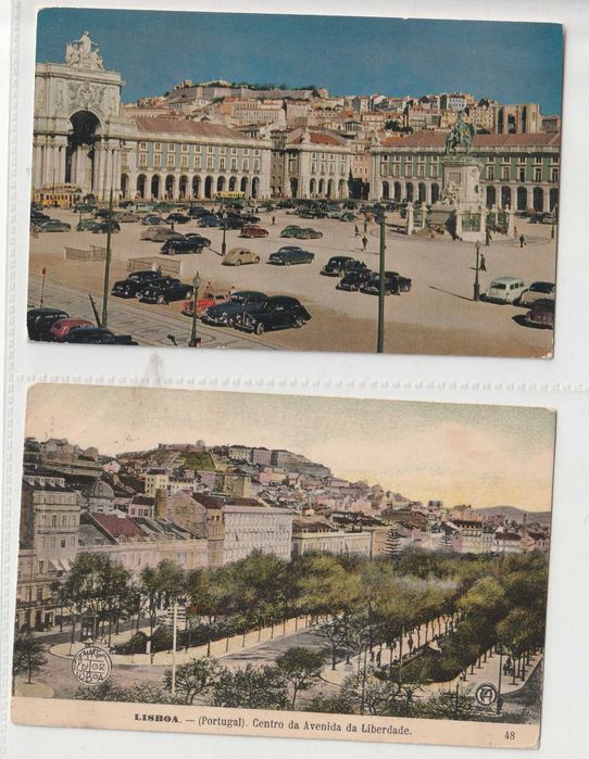 Coleção de 42 postais antigos de Lisboa