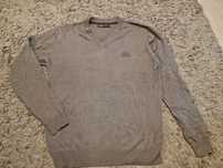 Cienki sweter męski serek szary, M/L, Everyday Wear
