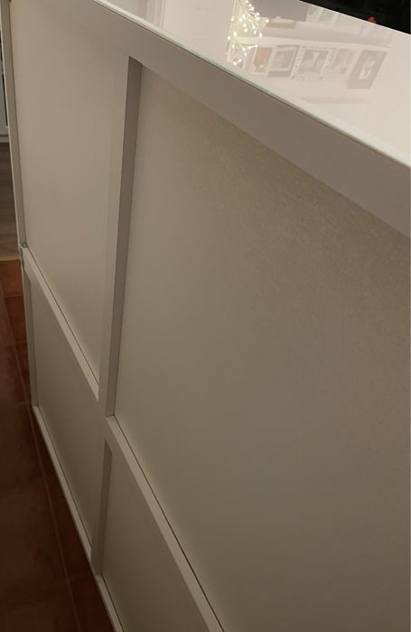 Ikea BESTA 2 modulos branco c/ vidro  painel superior