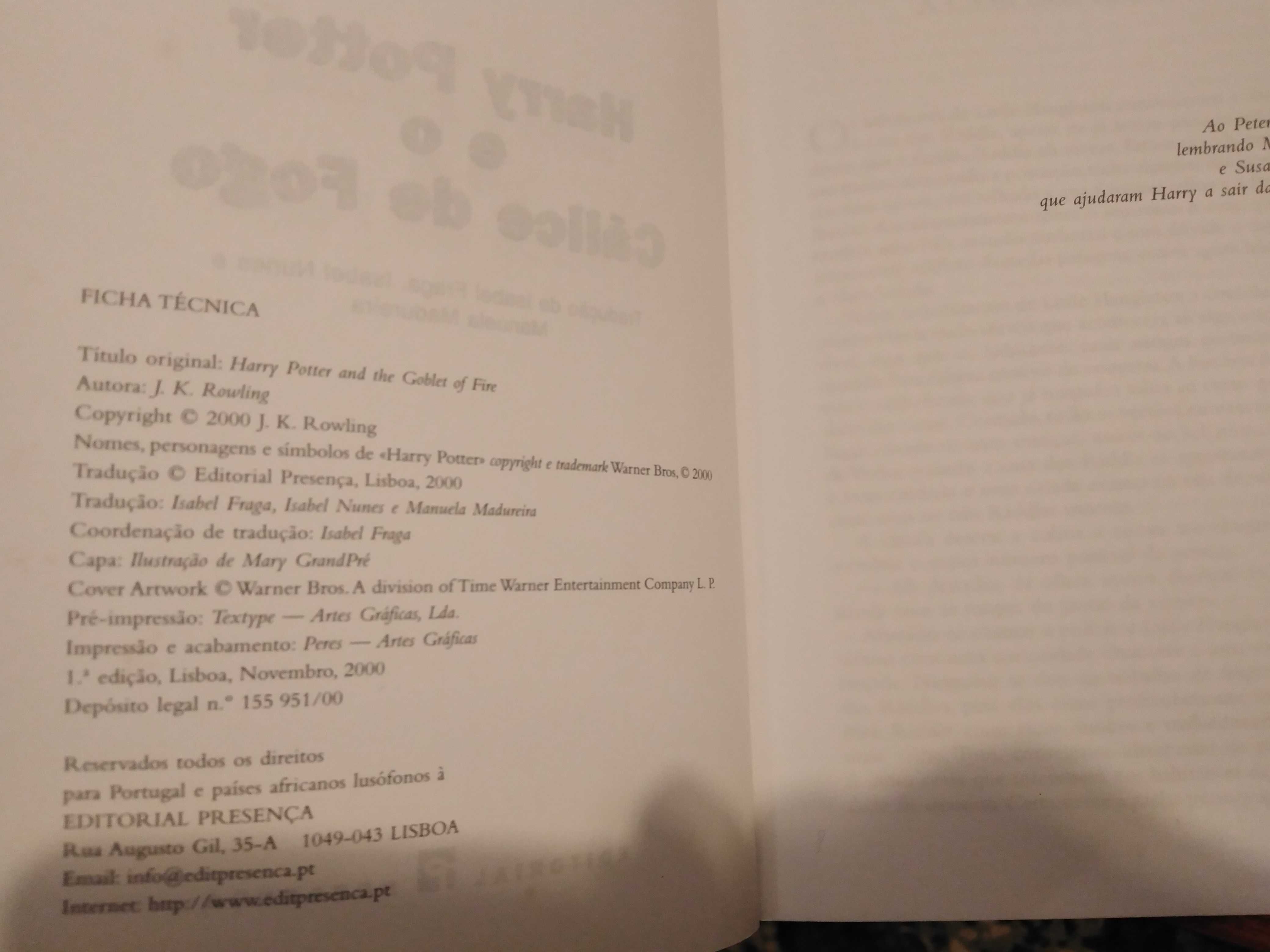 J. K. Rowling - Harry Potter e o cálice de fogo [1.ª ed. portuguesa]