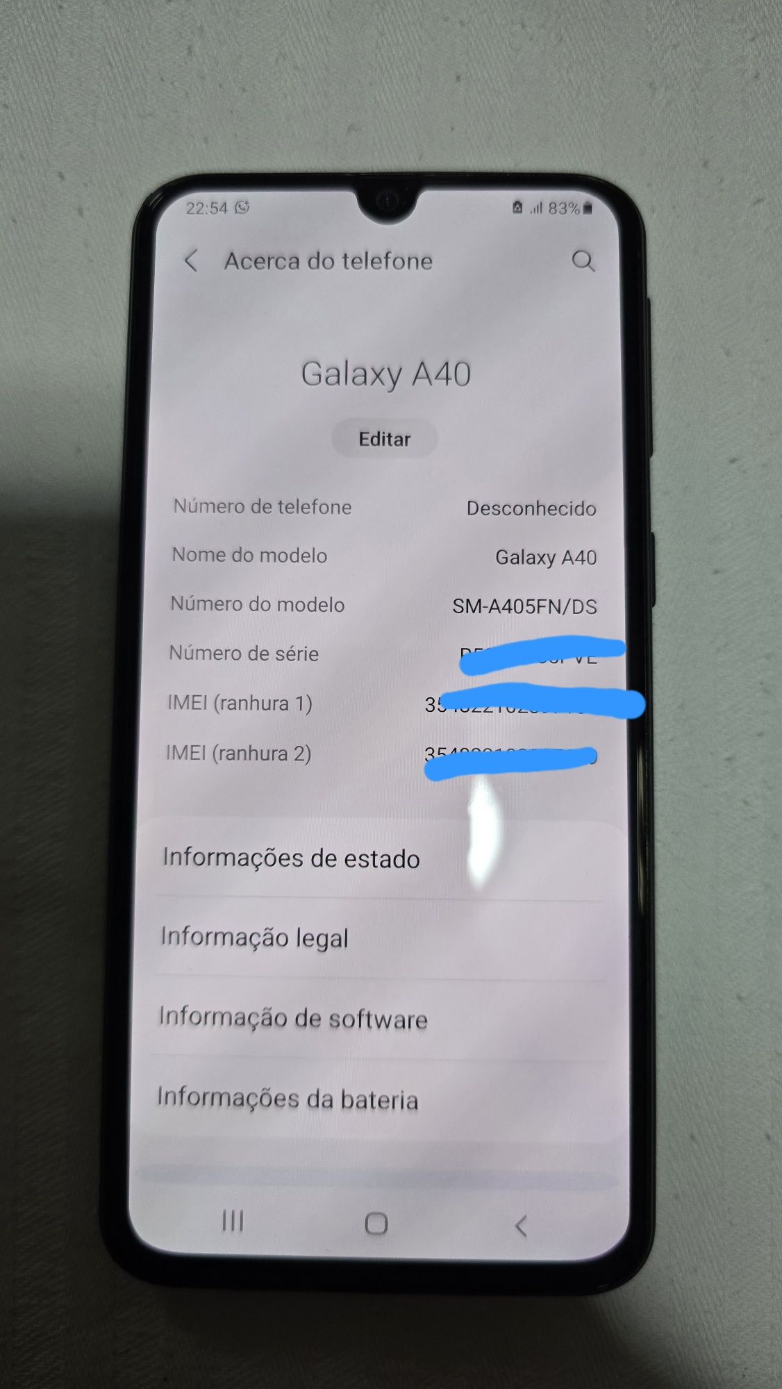 SAMSUNG A40 usado