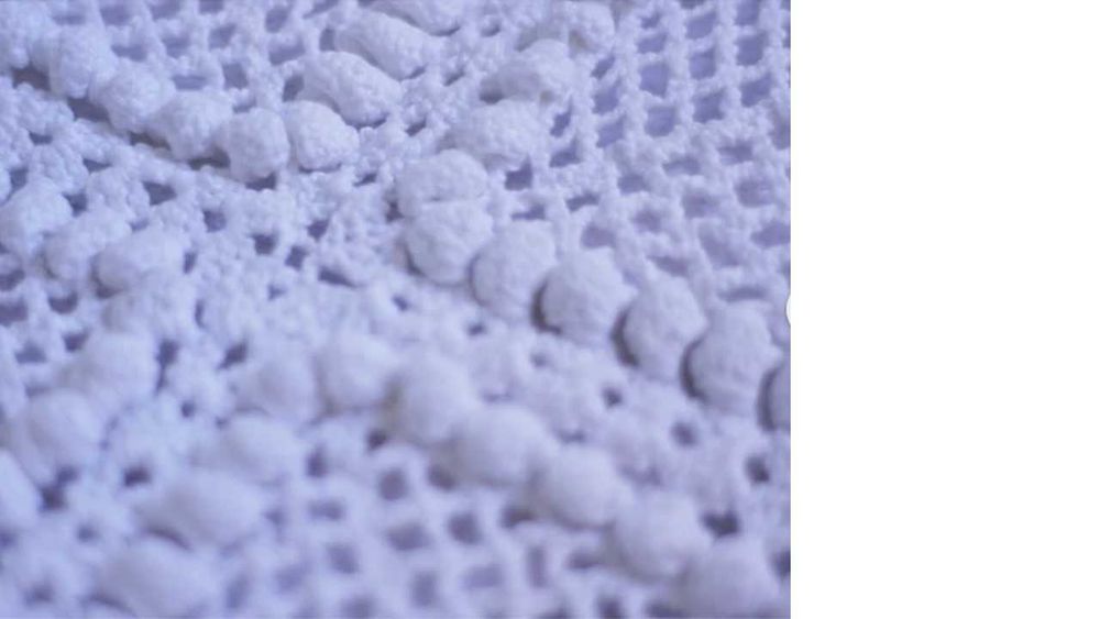 Colcha branca, feita à mão [trabalho original] 100% Algodão