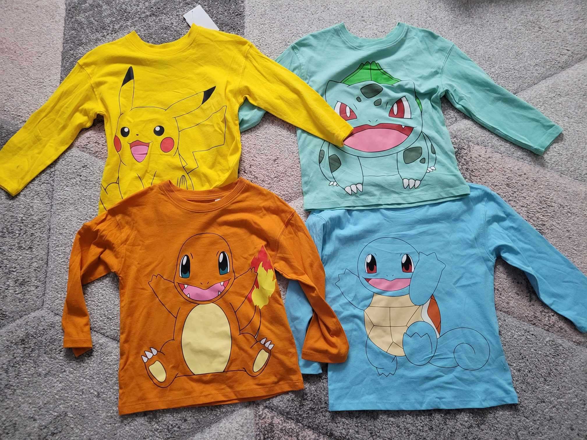 Bluzka z długim rękawem 4pack h&m pokemon pikachu 98/104